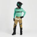 Motocross sæt trøje og bukser Perforeret trøje med lange ærmer og bukser med spænde Polyester og nylon Mintgrøn trøje og sandfarvede bukser 3