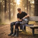 Motocross sæt trøje og bukser Trøje med lange ærmer og bukser med spænde Polyester og nylon Sort med lilla elementer Til motocross og enduro 6
