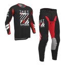 Motocross sæt trøje og bukser Unisex med lange ærmer og hvidt tryk lavet af polyester og nylon Sort-rød Til motorcykel motocross og enduro 1