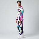 Motocross Set Jersey and Trousers Jersey with Long Sleeves and Trousers with Buckle Polyester and Nylon White with Pink and Turquoise Elements 3