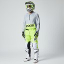 Motocross Set Jersey and Trousers Perforated Jersey with Long Sleeves and Trousers with Buckle Polyester and Nylon Grey Jersey and Yellow Trousers 3