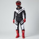 Motocross Set Jersey and Trousers Perforated Long Sleeve Jersey and Trousers with Buckle Polyester and Nylon Black and White Jersey and Black 3