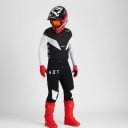 Motocross-Set Shirt und Hose Perforiertes Langarmshirt und Hose mit Schnalle Polyester und Nylon Schwarz-weißes Shirt und schwarze Hose 2