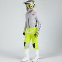 Motocross-Set Trikot und Hose Perforiertes Trikot mit langen Ärmeln und Hose mit Schnalle Polyester und Nylon Graues Trikot und gelbe Hose 2