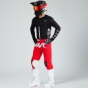 Motocross-Set Trikot und Hose Perforiertes Trikot mit langen Ärmeln und Hose mit Schnalle Polyester und Nylon Schwarzes Trikot und rote Hose 2