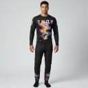 Motocross-set tröja och byxor Perforerad tröja med långa ärmar och byxor med spänne Polyester och nylon Svart med färgglad regnbågsdesign 1