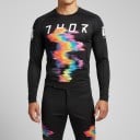 Motocross-set tröja och byxor Perforerad tröja med långa ärmar och byxor med spänne Polyester och nylon Svart med färgglad regnbågsdesign 2