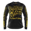 Motocross-Trikot mit langen Ärmeln und auffälligem Motiv eines Rettungsrings und Ankers auf der Brust sowie Aufschriften auf den Ärmeln 4