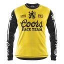 Motocross-Trikot mit langen Ärmeln und Druck des heraldischen Löwen mit Aufschrift auf der Brust und Streifen an den Ärmeln für das Fahren 4