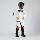 Motocrossset tröja och byxor Perforerad tröja med lång ärm och byxor med spänne Polyester och nylon Vit med svarta och orange delar 3