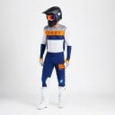 Motocrossset tröja och byxor Perforerad tröja med långa ärmar och byxor med spänne Polyester och nylon Blåvit med orange inslag 7