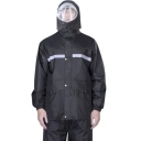 Motocykel Regnjakke Unisex Jakke og Bukser Sort Reflekterende Design Vandtæt Vindafvisende af PVC Gummi 4