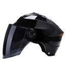 Motocyklová helma s LED světlem Dvojité hledí Černé sklo 54–59 cm ABS PC Dobíjecí světlo pro moped jízdní kolo elektrickou koloběžku 1