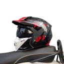 Motocyklová helma s odnímatelným kšiltem a tónovaným hledím Skořepina z ABS integrální enduro s potiskem a ventilací pro motorku i skútr 2