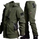 Motocyklová pláštěnka unisex bunda a kalhoty s kapucí kapsy ochrana proti dešti polyester bavlna pro jízdu na motorce 1