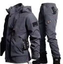 Motocyklová pláštěnka unisex bunda a kalhoty s kapucí kapsy ochrana proti dešti polyester bavlna pro jízdu na motorce 2