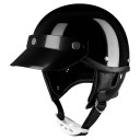 Motocyklová retro helma polootvorená s kšiltem a chrániči uší Škrupina z ABS unisex prešívaná výstelka pre skúter aj motorku 1