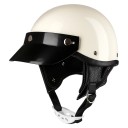 Motocyklová retro helma polootvorená s kšiltem a chrániči uší Škrupina z ABS unisex prešívaná výstelka pre skúter aj motorku 3