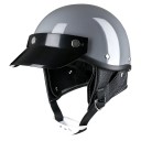 Motocyklová retro helma polootvorená s kšiltem a chrániči uší Škrupina z ABS unisex prešívaná výstelka pre skúter aj motorku 2