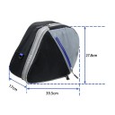 Motocyklové boční brašny vnitřní úložný prostor 17 × 39,5 × 27,8 cm modro černé sedlové tašky na motorku organizace zavazadel 2