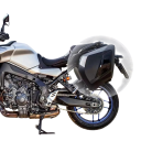 Motocyklové boční brašny vnitřní úložný prostor 17 × 39,5 × 27,8 cm modro černé sedlové tašky na motorku organizace zavazadel 3