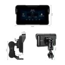 Motocyklový monitor Podofo 5 palců CarPlay a Android Auto Vodotěsný dotykový displej 8,6 x 15 cm Bluetooth FM 12V TPMS Černá Na motorku 2