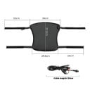 Motocyklový vyhrievaný sedák KEMITOUR univerzálny 36 x 29,5 cm DC12V PU koža čierny s nastavením teploty pre jazdu v zime 3