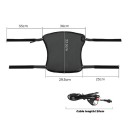 Motocyklový vyhřívaný sedák KEMITOUR univerzální 36 x 29,5 cm DC12V PU kůže černý s nastavením teploty pro jízdu v zimě 3