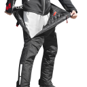 Motocyklowe pláštěnkové kalhoty unisex z regulowanym pasem wzmocnionymi częściami nylon bawełna czarne do jazdy na motocyklu 2
