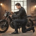 Motojeans mit schwarzen perforierten Knieschützern und Hüftschützern Netzpaneelen und flexiblen Einsätzen Polyester und Baumwolle Schwarz 10