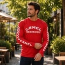 Μοτοκρός μπλούζα και αθλητικό μπλουζάκι με μακρύ μανίκι με εκτύπωση στο στήθος και καρό σχέδιο στα μανίκια για οδήγηση σε χωμάτινη 8