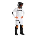 Motokrosový komplet dres a nohavice Perforovaný dres s dlouhým rukávom a nohavice s prackou Polyester a nylon Biely s čiernymi a oranžovými dielmi 4