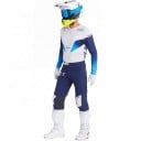 Motokrosowy komplet dres i kalhoty Perforowany dres z długim rękawem i kalhoty z klamrą Poliester i nylon Białoniebieski dres i niebieskie kalhoty 2