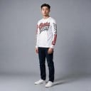 Motokrossipaita pitkillä hihoilla ja näyttävällä painatuksella rinnan yli sekä molempien hihojen varrella maastomoottoripyöräilyyn 5