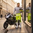 Motokrossz szett póló és nadrág Perforált póló hosszú ujjú és nadrág csatolóval Poliészter és nylon Szürke póló és sárga nadrág 7