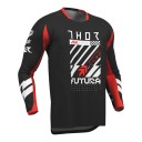 Motokrossz szett póló és nadrág Unisex hosszú ujjú fehér mintával poliészterből és nylonból fekete-piros 3