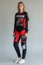 Motokrossz szett póló és nadrág Unisex hosszú ujjú fehér mintával poliészterből és nylonból fekete-piros 6