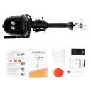 Motor de bărcă cu două timpi 6 CP 4,4 kW 102 cm³ din aliaj de aluminiu cu elice cu trei pale picior scurt negru pentru barcă de pescuit și barcă gonflabilă 2
