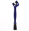 Motorcycle and Bicycle Chain Cleaning Brush U-shaped Head and Straight Brush for Sprockets Shaped Handle Blue Plastic 4