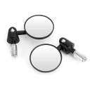 Motorcycle Handlebar Mirrors with Round Wide-Angle Glass, Adjustable Angle, 1 Pair for Left and Right Fitting 1