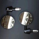 Motorcycle Handlebar Mirrors with Round Wide-Angle Glass, Adjustable Angle, 1 Pair for Left and Right Fitting 4