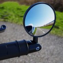 Motorcycle Handlebar Mirrors with Round Wide-Angle Glass, Adjustable Angle, 1 Pair for Left and Right Fitting 5