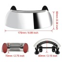 Motorcycle Mirror with 180° Wide View for Windscreen Mounting – Safety Auxiliary Mirror 4