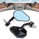 Motorcycle Mirrors 2 pcs 13.5 x 8.2 cm 360° Rotatable Black Sports Mirrors for Suzuki Yamaha Kawasaki Honda 1