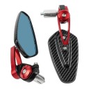 Motorcycle Mirrors 2 pcs Coloured Glass CNC 7/8" 22 mm Universal Mount Adjustable Angle Handlebar Mount Sporty Design 2