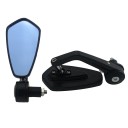 Motorcycle Mirrors 2 pcs Coloured Mirrors 7/8" 22 mm End Mount Aluminium Construction Blue Glass Adjustable Angle 1