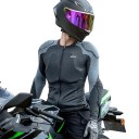 Motorcycle Protector Shirt with Long Sleeves Removable Back Protector and Shaped Protectors Polyester and Cotton Black Grey Motorcycle Clothing 5