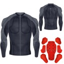 Motorcycle Protector Shirt with Long Sleeves Removable Back Protector and Shaped Protectors Polyester and Cotton Black Grey Motorcycle Clothing 10