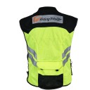 Motorcycle Reflective Vest Without Sleeves Reflective Stripes and Full-Length Zip Polyester Neon Yellow with Black Parts Motorcycle Clothing 5