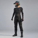 Motorcycle T-shirt with Protectors Back Protector and 6 Smaller Protectors Long Sleeve and Zip Polyester Unisex Black Protector T-shirt Under 4